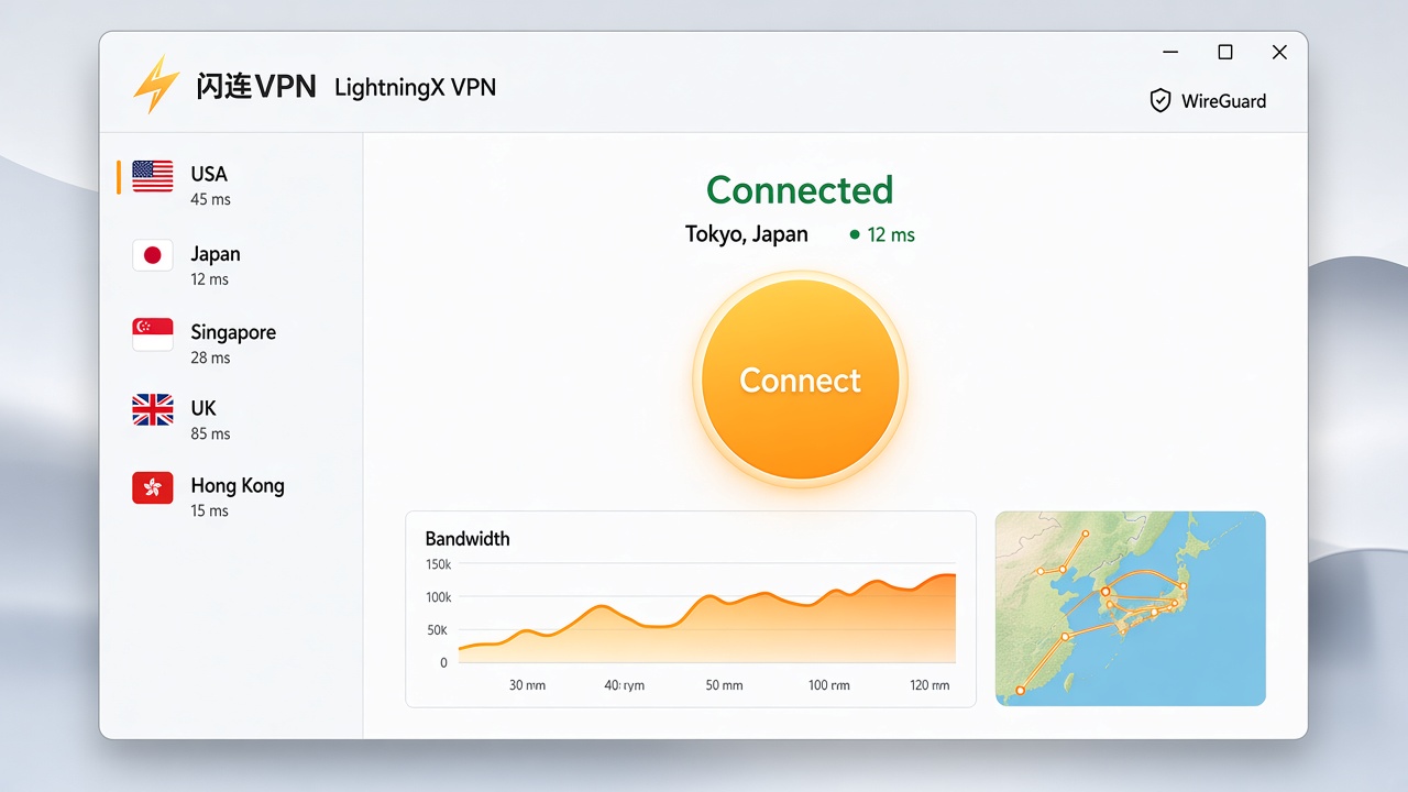 闪连VPN 多端客户端示意
